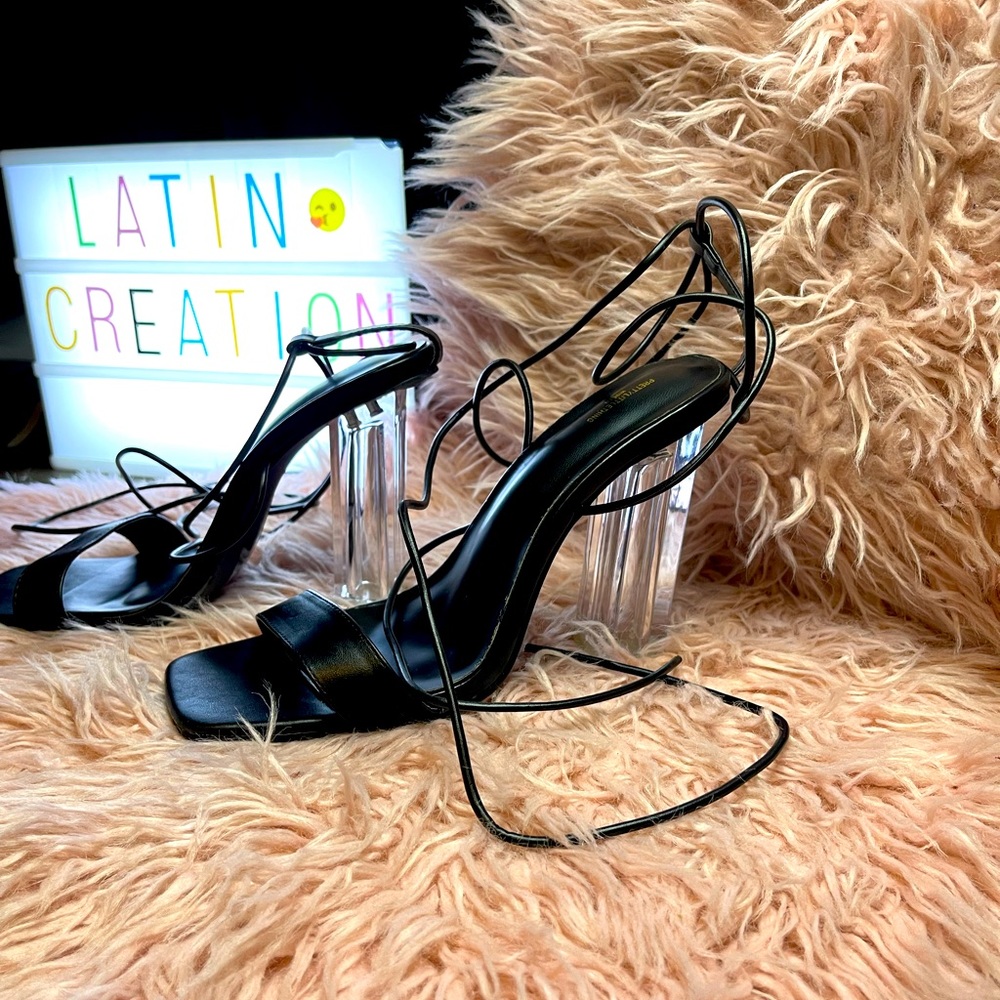 Pretty little thing black heels